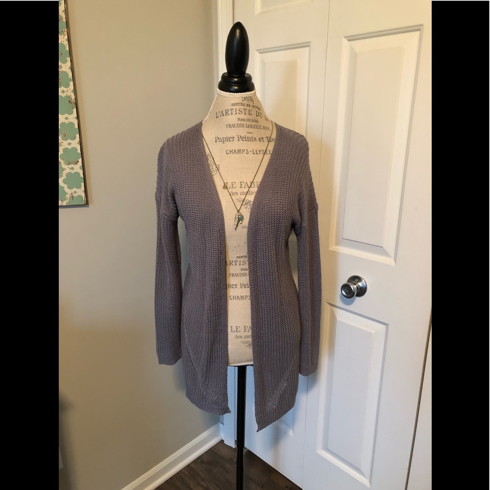 💜 EUC   Pink Republic Gray Cardigan